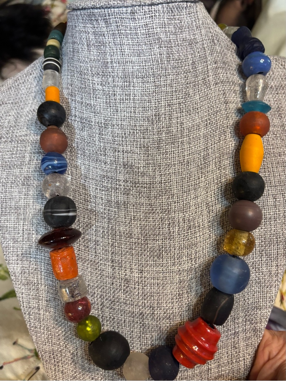 Multi-Color Glass Bead Statement Necklace - Unbranded